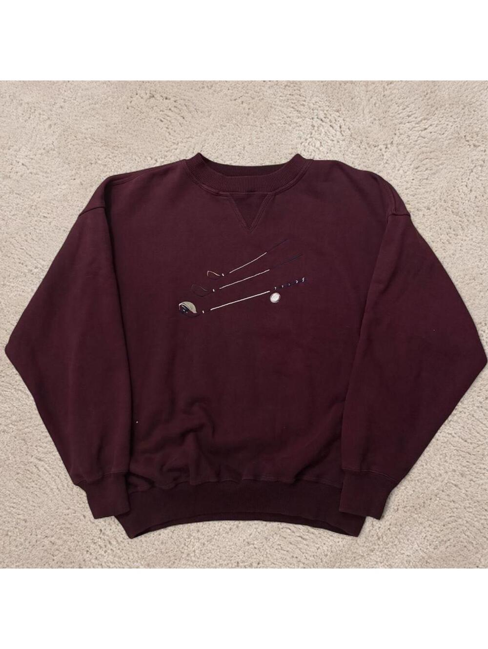 American Vintage Men's Burgundy and Purple Sweatshirt